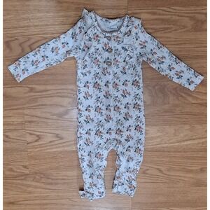 Laura Ashley Baby Girls One Piece Outfit 3-6m Waffle Knit Floral With Bows